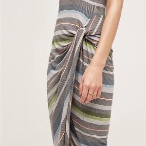 Anthropologie Draped Body con Bailey 44 Striped Sleeveless Midi Dress